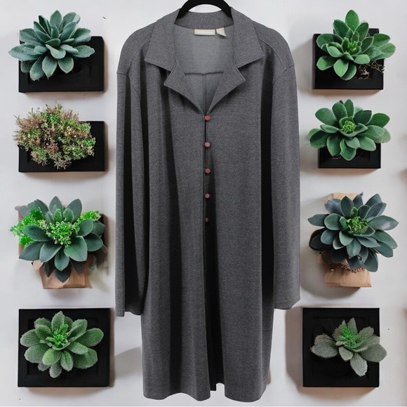 Nordstrom Gray Long Sleeve Maxi Cardigan Capsule Chic Comfort Size XL - Picture 1 of 10